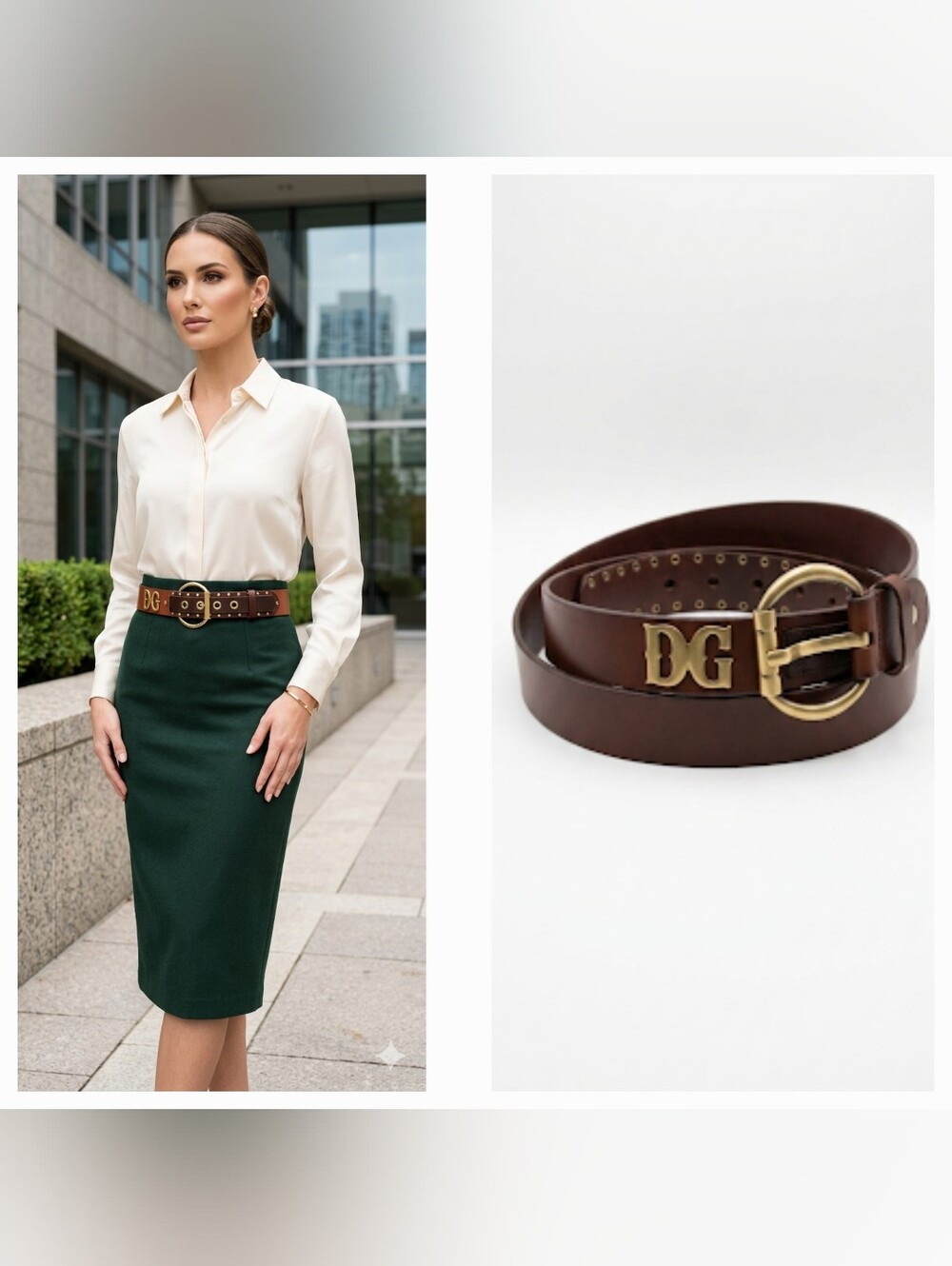 Vintage Custom-made belt With an Auth  Dolce & Gabbana     DG LOGO